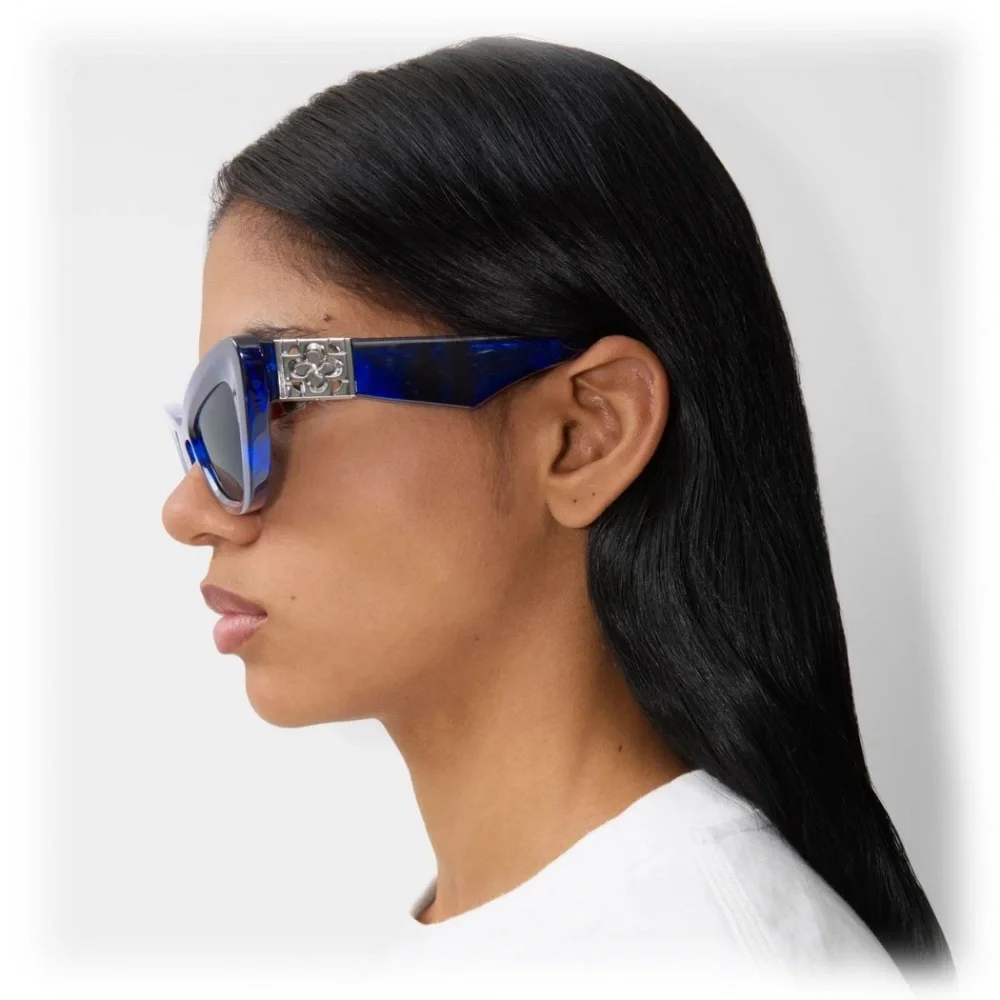 Burberry Check Blue Cat-Eye Sunglasses for Women - Picture 6 of 15